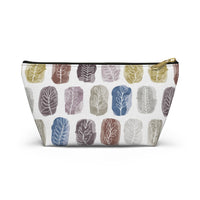 Watercolor Leaf Stamp Accessory Pouch w T-bottom in Purple